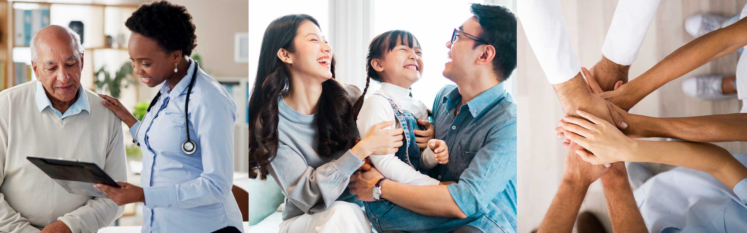 Collage showing compassionate medical care, happy families, and teamwork among healthcare providers—reflecting CarePoint Family Clinic’s welcoming, community-focused approach to family medicine and primary care in Phoenix, AZ.